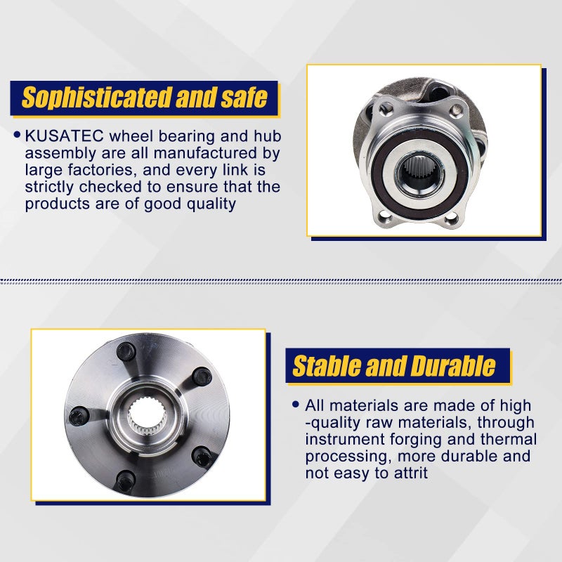 KUSATEC 512401 Rear Wheel Bearing and Hub Assembly Compatible with Scion FR-S, Subaru BRZ, Subaru Forester/Legacy/Outback/WRX, 5 Lug - Image 4
